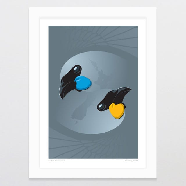 Glenn Jones Art North And South Art Print A4 / White