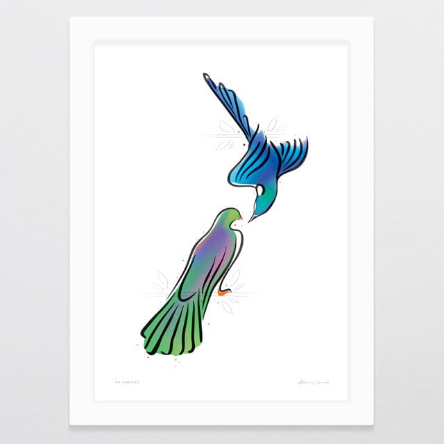 Glenn Jones Art NZ Natives Art Print A4 / White