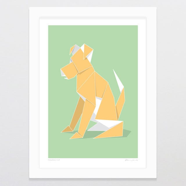 Glenn Jones Art Pleated Pup Art Print Art Print A4 / White