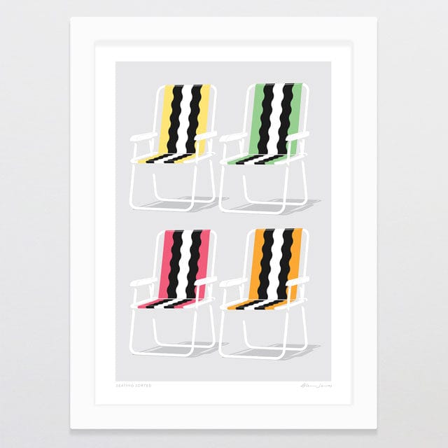 Glenn Jones Art Seating Sorted Art Print Art Print A4 / White