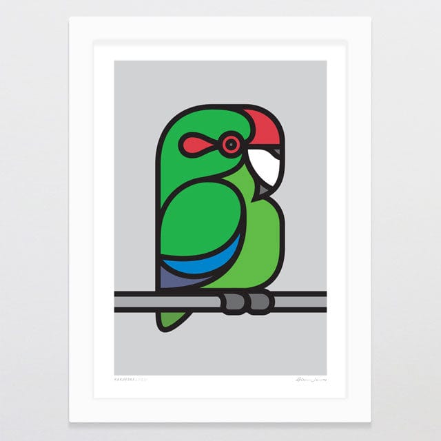 Glenn Jones Art Simply Kākāriki Art Print Art Print A4 / White