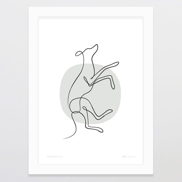 Glenn Jones Art Single Line K9 5 Art Print A4 / White