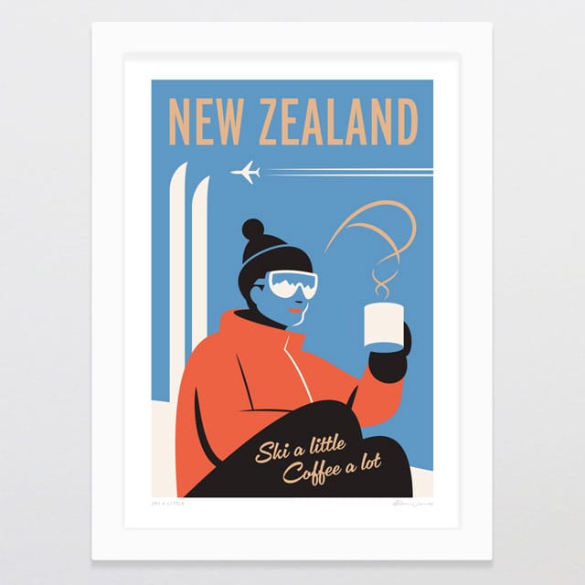 Glenn Jones Art Ski A Little Art Print Art Print A4 / White