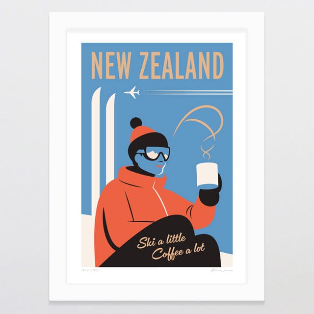 Glenn Jones Art Ski A Little Art Print Art Print A4 / White