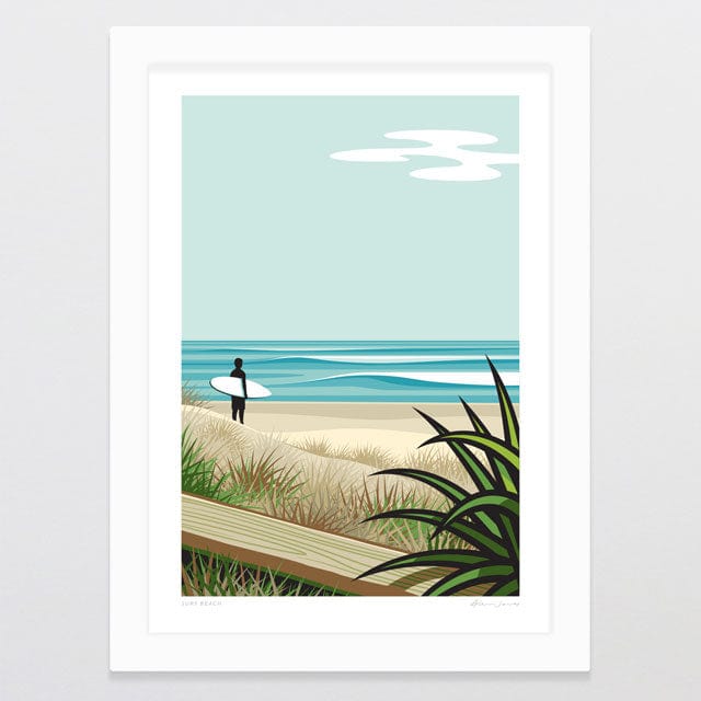 Glenn Jones Art Surf Beach Art Print Art Print A4 / White