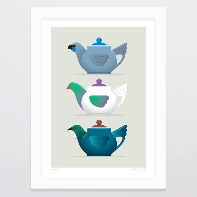 Glenn Jones Art Tea Birds Art Print Art Print A4 / White