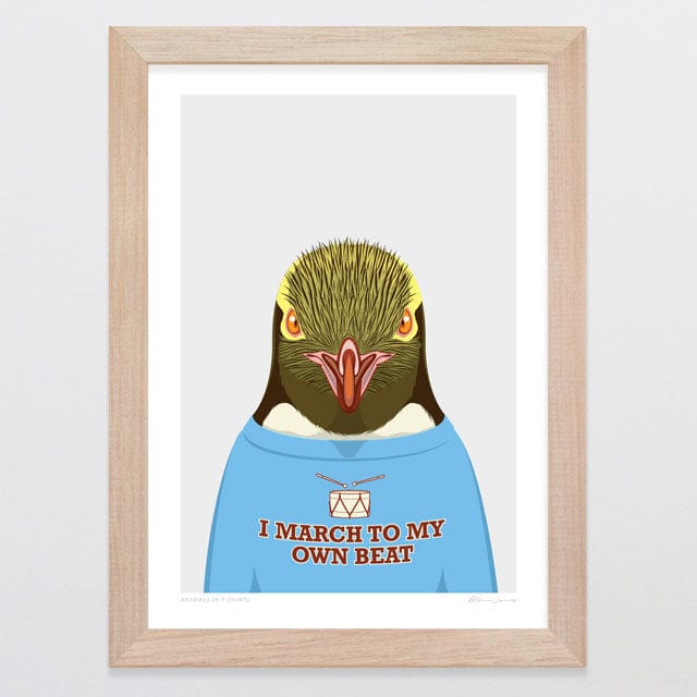 Glenn Jones Art Animals In T-shirts - Penguin Art Print Art Print