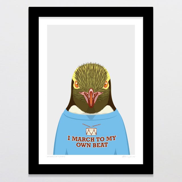 Glenn Jones Art Animals In T-shirts - Penguin Art Print Art Print