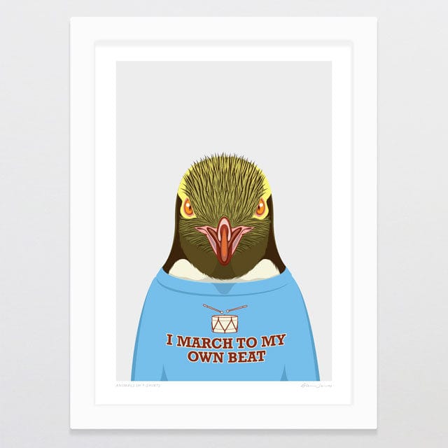 Glenn Jones Art Animals In T-shirts - Penguin Art Print Art Print