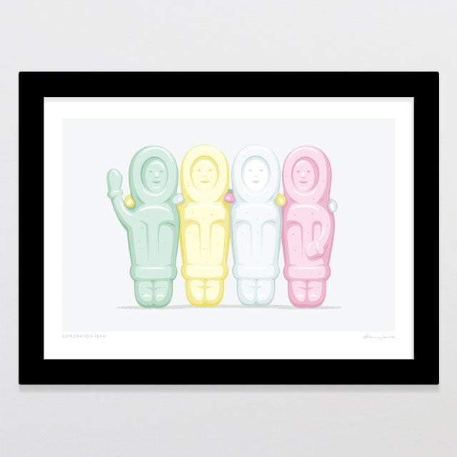 Glenn Jones Art Exploration Team Art Print Art Print Landscape / A4 / Black