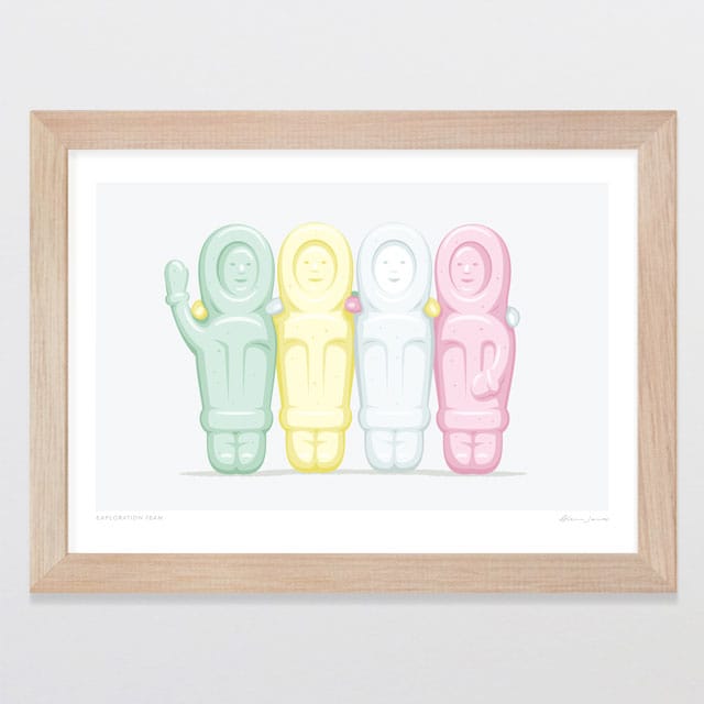 Glenn Jones Art Exploration Team Art Print Art Print Landscape / A4 / Oak