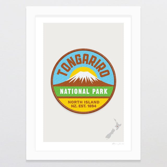Glenn Jones Art National Park Patch - Tongariro Art Print Art Print