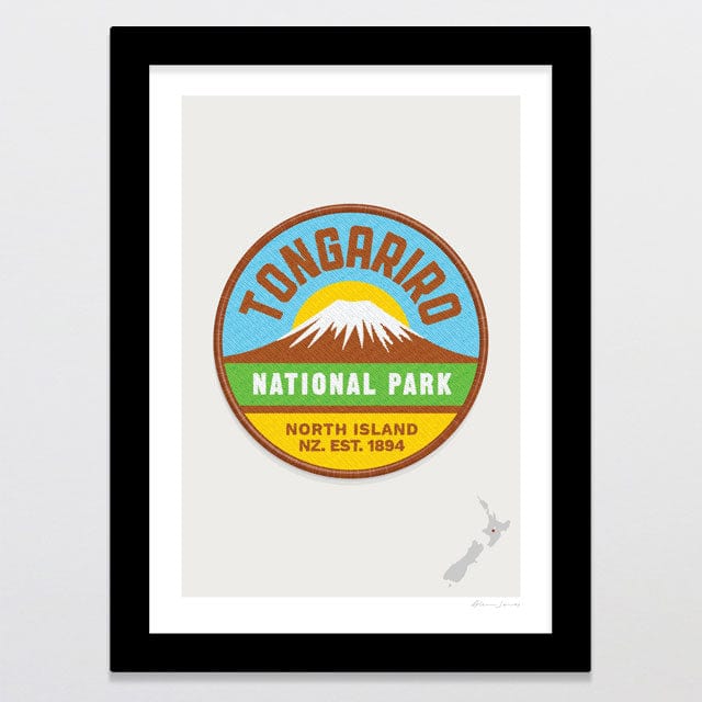 Glenn Jones Art National Park Patch - Tongariro Art Print Art Print