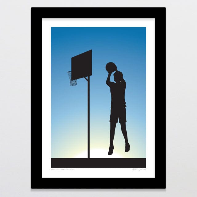 Glenn Jones Art Practice Makes Perfect - Basketball Art Print Art Print