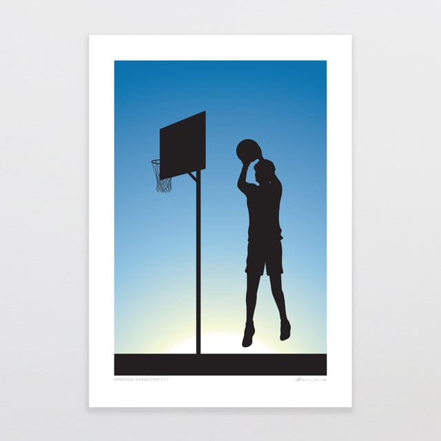 Glenn Jones Art Practice Makes Perfect - Basketball Art Print Art Print