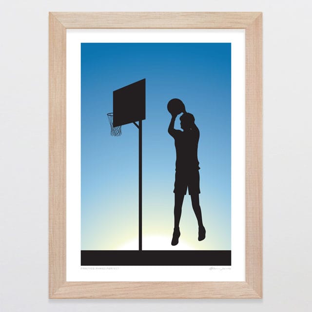 Glenn Jones Art Practice Makes Perfect - Basketball Art Print Art Print