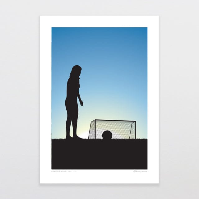 Glenn Jones Art Practice Makes Perfect - Football Girl Art Print Art Print