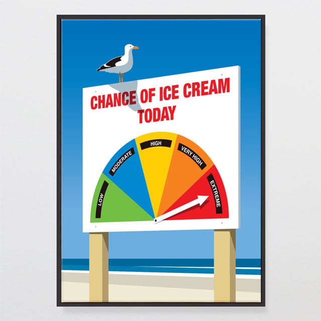 Glenn Jones Art Chance Of Ice Cream Canvas Print Canvas Print A2 / Black