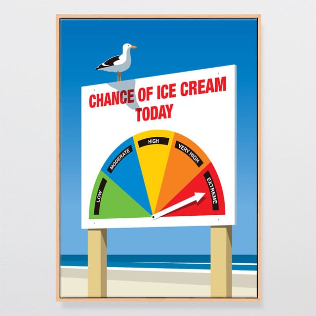 Glenn Jones Art Chance Of Ice Cream Canvas Print Canvas Print A2 / Oak