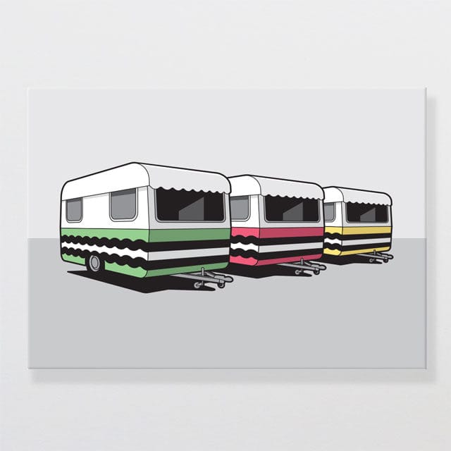 Glenn Jones Art Colourful Campers Canvas Print Canvas Print A2 / Unframed