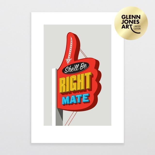 Good Sign - A1 Limited Edition Art Print-Glenn Jones Art