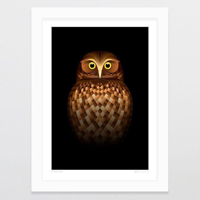 Morepork Art Print-Glenn Jones Art