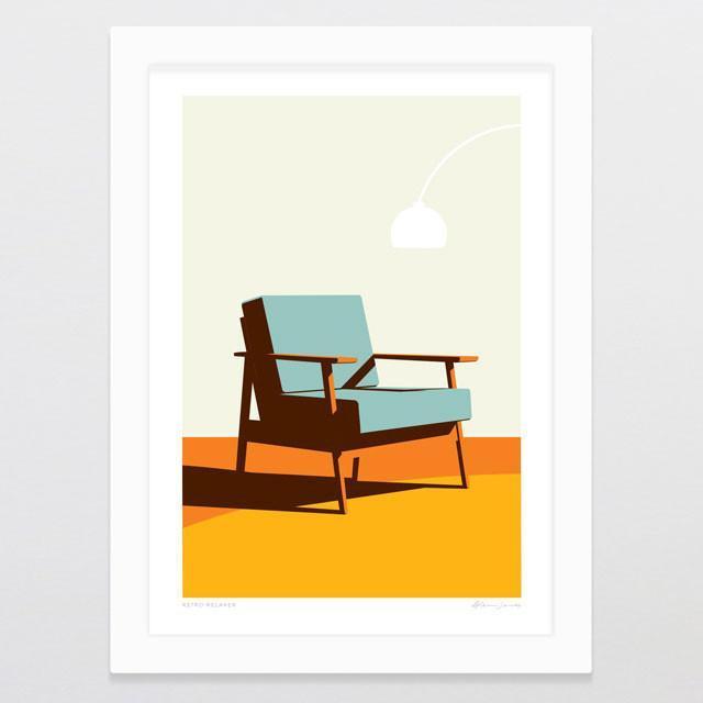 Retro Relaxer Art Print-Glenn Jones Art