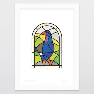 Stained Glass Pukeko Art Print-Glenn Jones Art