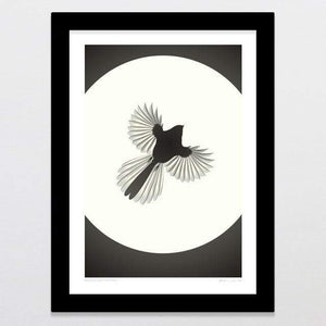 Glenn Jones Art Full Moon Fantail Art Print Art Print A4 Print / White Frame