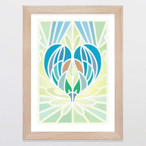 Glenn Jones Art Tui Love 2 - Limited Edition Art Print Art Print A3 Print / Raw Oak Frame