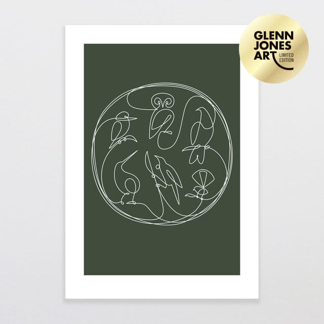 Glenn Jones Art Birds In A Wire - Limited Edition Art Print Art Print A3 / Unframed