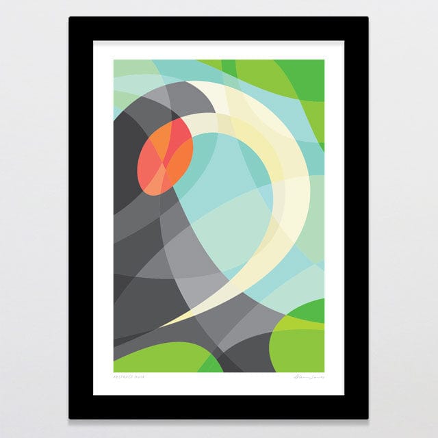 Glenn Jones Art Abstract Huia Art Print Art Print A4 / Black