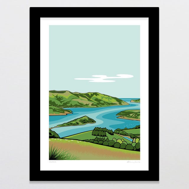 Glenn Jones Art Akaroa Art Print Art Print A4 / Black