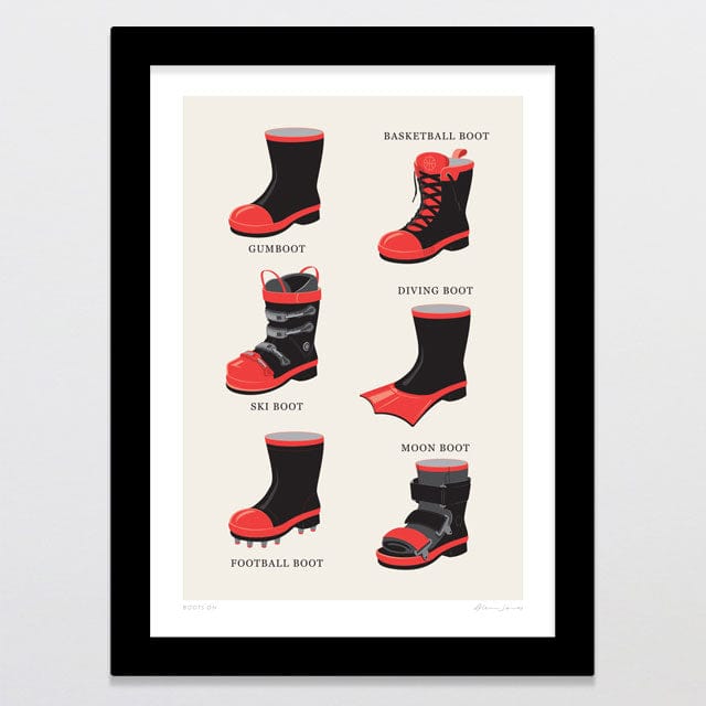 Glenn Jones Art Boots On Art Print Art Print A4 / Black
