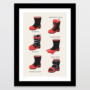 Glenn Jones Art Boots On Art Print Art Print A4 / Black