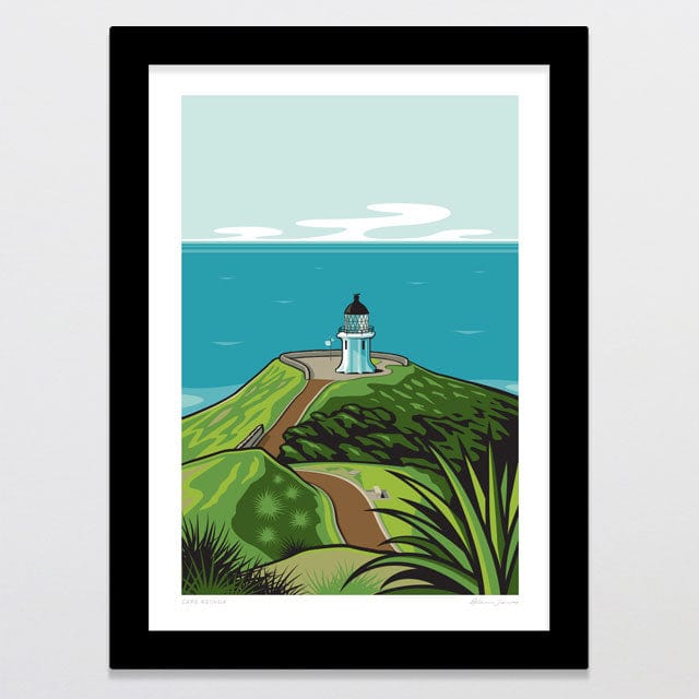 Glenn Jones Art Cape Reinga Art Print Art Print A4 / Black