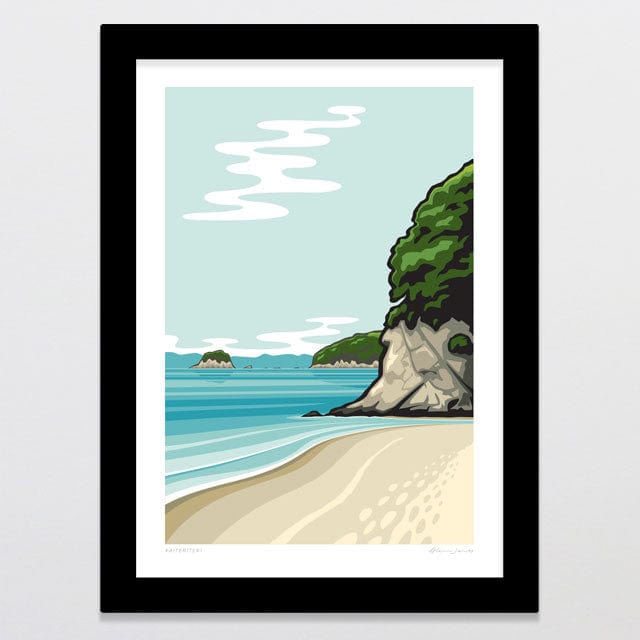 Glenn Jones Art Kaiteriteri Art Print Art Print A4 / Black