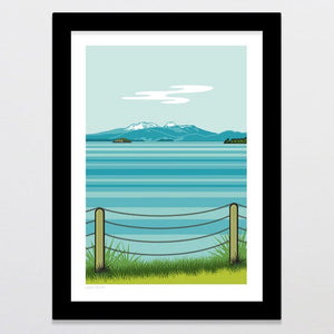 Glenn Jones Art Lake Taupo Art Print Art Print A4 / Black