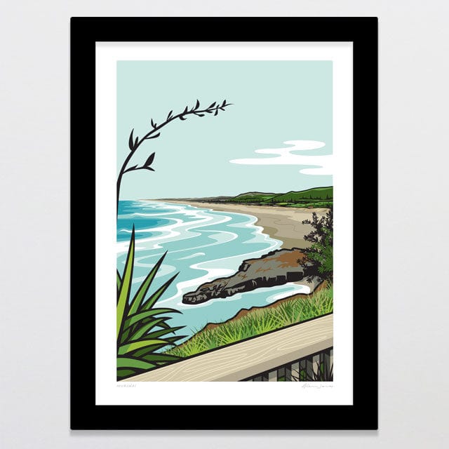 Glenn Jones Art Muriwai Art Print Art Print A4 / Black