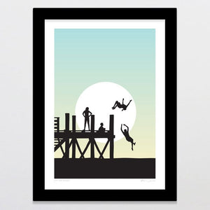 Glenn Jones Art Off The Wharf Art Print Art Print A4 / Black