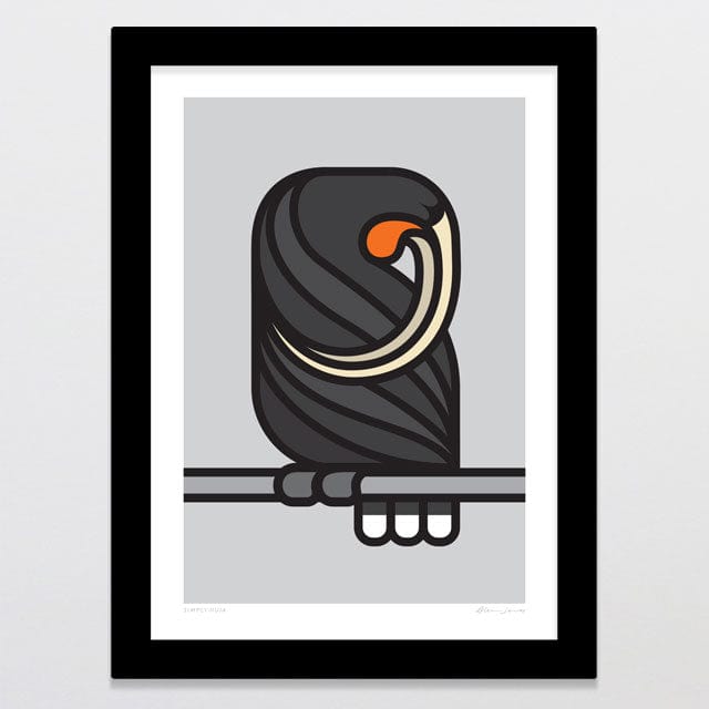 Glenn Jones Art Simply Huia Art Print Art Print A4 / Black