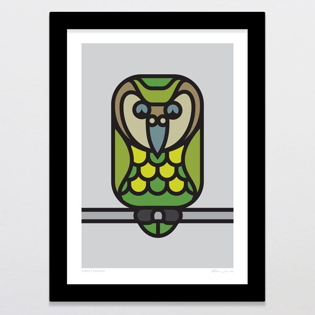 Glenn Jones Art Simply Kakapo Art Print Art Print A4 / Black