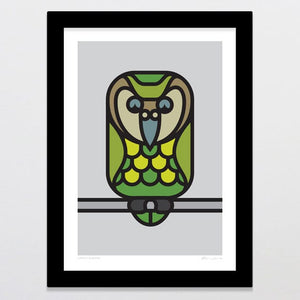 Glenn Jones Art Simply Kakapo Art Print Art Print A4 / Black