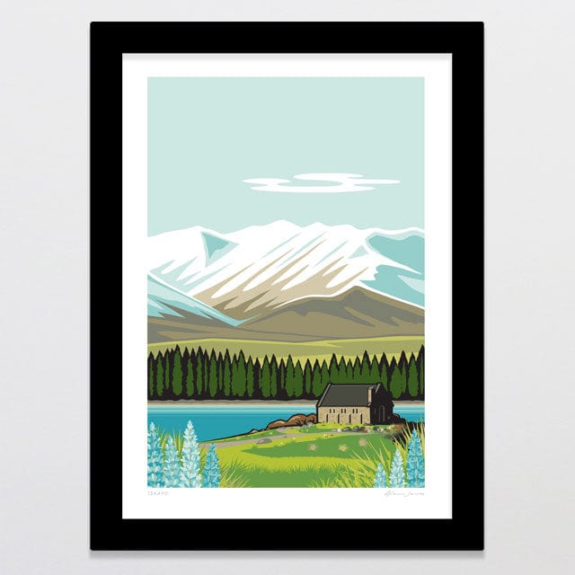 Glenn Jones Art Tekapo Art Print Art Print A4 / Black
