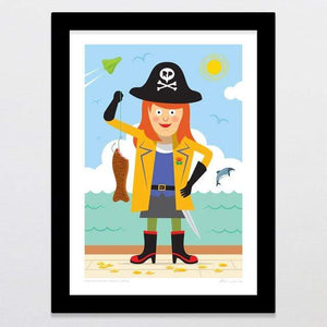 Glenn Jones Art The Rhyming Pirate's Wife Art Print Art Print A4 / Black