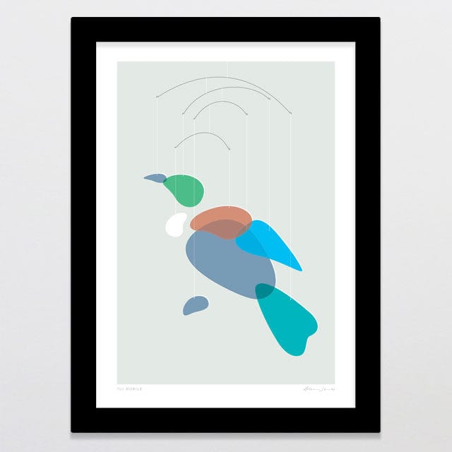 Glenn Jones Art Tui Mobile Art Print Art Print A4 / Black