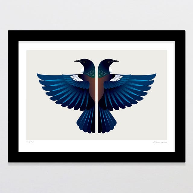 Glenn Jones Art Two Tui Art Print Art Print A4 / Black