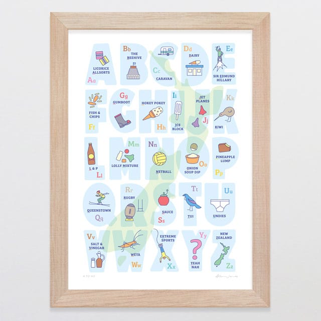 Glenn Jones Art A To NZ Art Print Art Print A4 / Oak