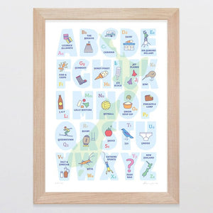Glenn Jones Art A To NZ Art Print Art Print A4 / Oak