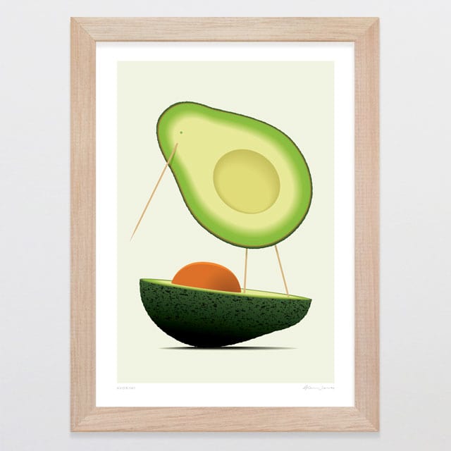 Glenn Jones Art Avokiwi Art Print Art Print A4 / Oak